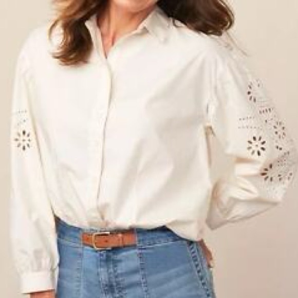 Good Hart by Matilda Jane Balloon Sleeve Embroidered Button Down - Picture 1 of 6